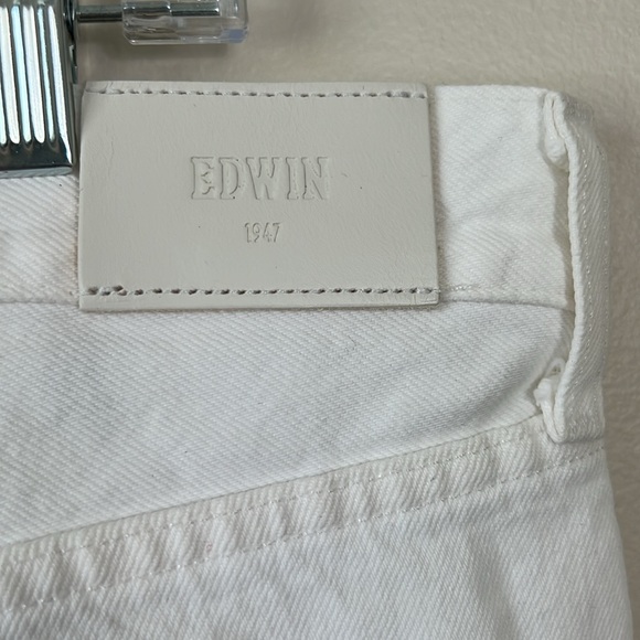 NWT Edwin Kali High Waist Denim Ankle Pant Eggshell Size 33 Reg. $208 - Picture 6 of 13
